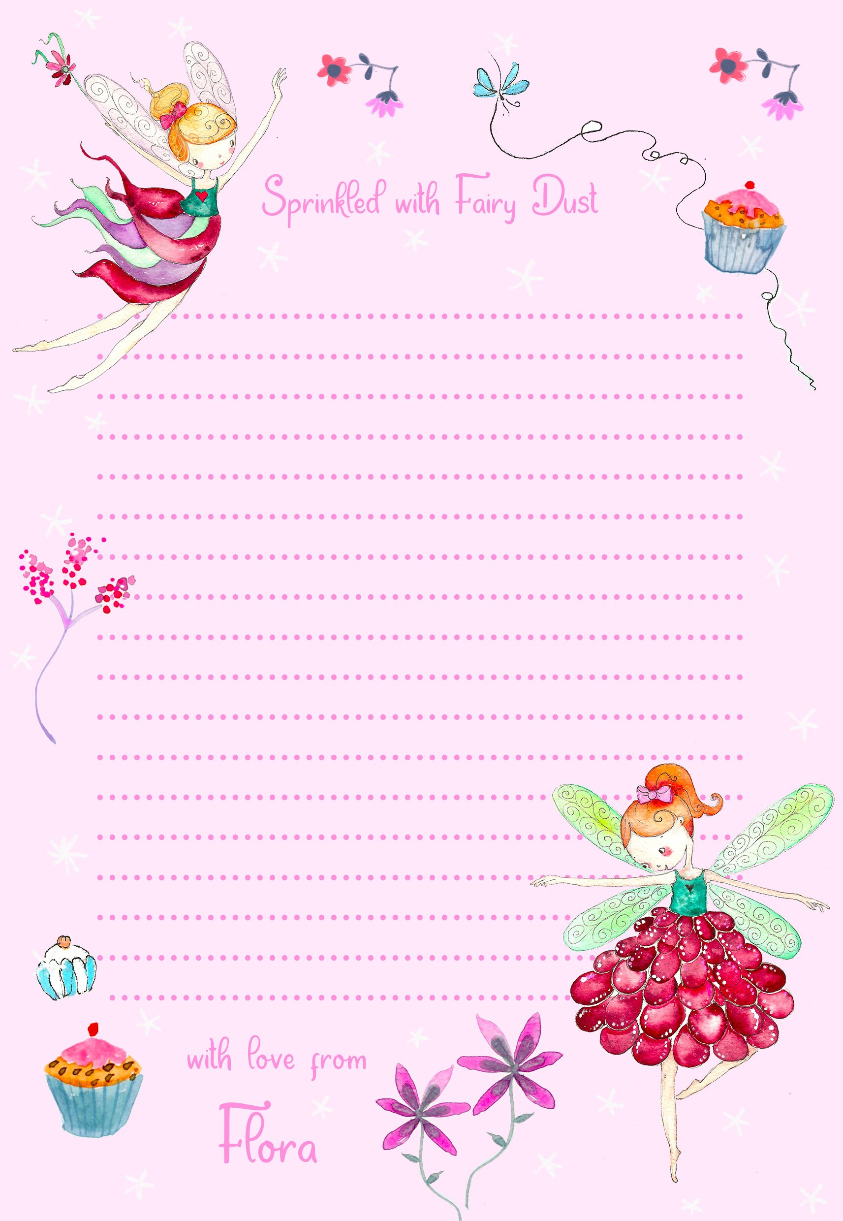 Fairy Stationery for Girls Personalised Set of 12 X A6 Cards Etsy