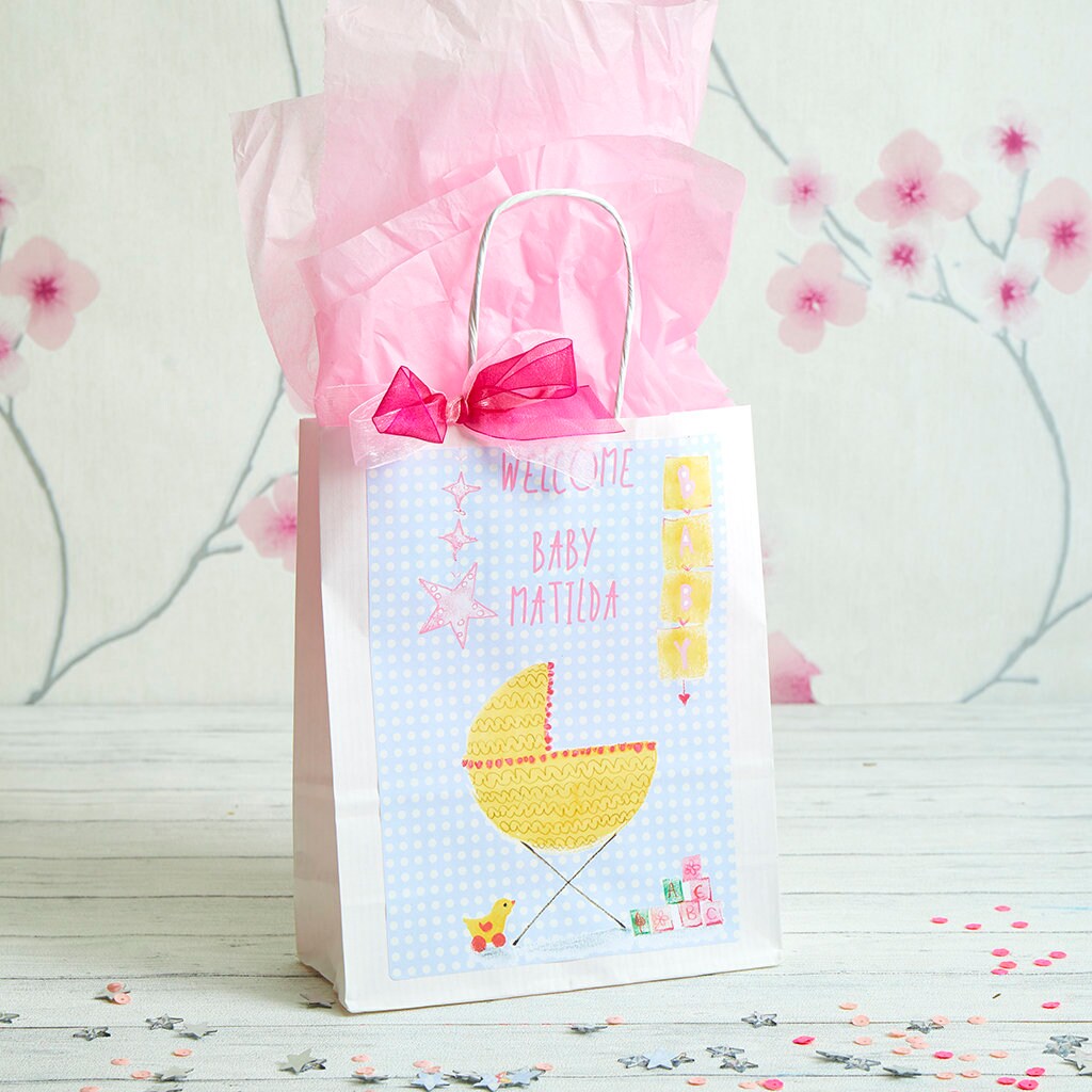 Personalised New Baby Gift Bag Boy Etsy