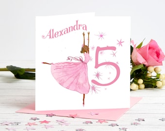 Personalised Ballet Card for daughter, sister, niece, - 3rd Birthday Card - 4th Birthday Card - 5th Birthday Card