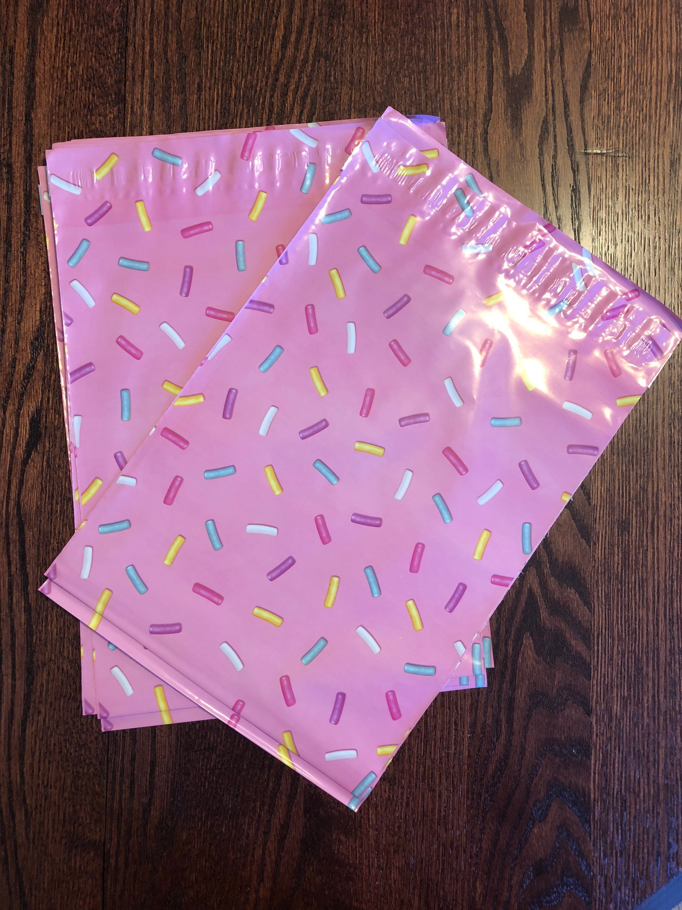 Stylish pink with sprinkles 10X13 Poly Mailers Shipping bags Etsy