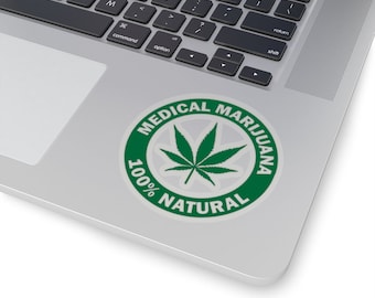 Medical Marijuana Sticker - Medical Marijuana 100% Natural 4"x4" Kiss-Cut Stickers (transparent)