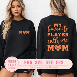 Mi jugador favorito me llama mamá SVG PNG, Camiseta de mamá de baloncesto, Día del juego png, Camiseta de mamá retro, Cricut SVG, Camiseta de mamá de baloncesto de doble cara