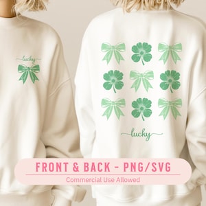 Camisa do dia de São Patrício SVG PNG, Camisa do dia de São Patrício feminina, Camisa 2 lados, Camisa frente e verso, svg da sorte, Trevo coquete, Moletom da moda
