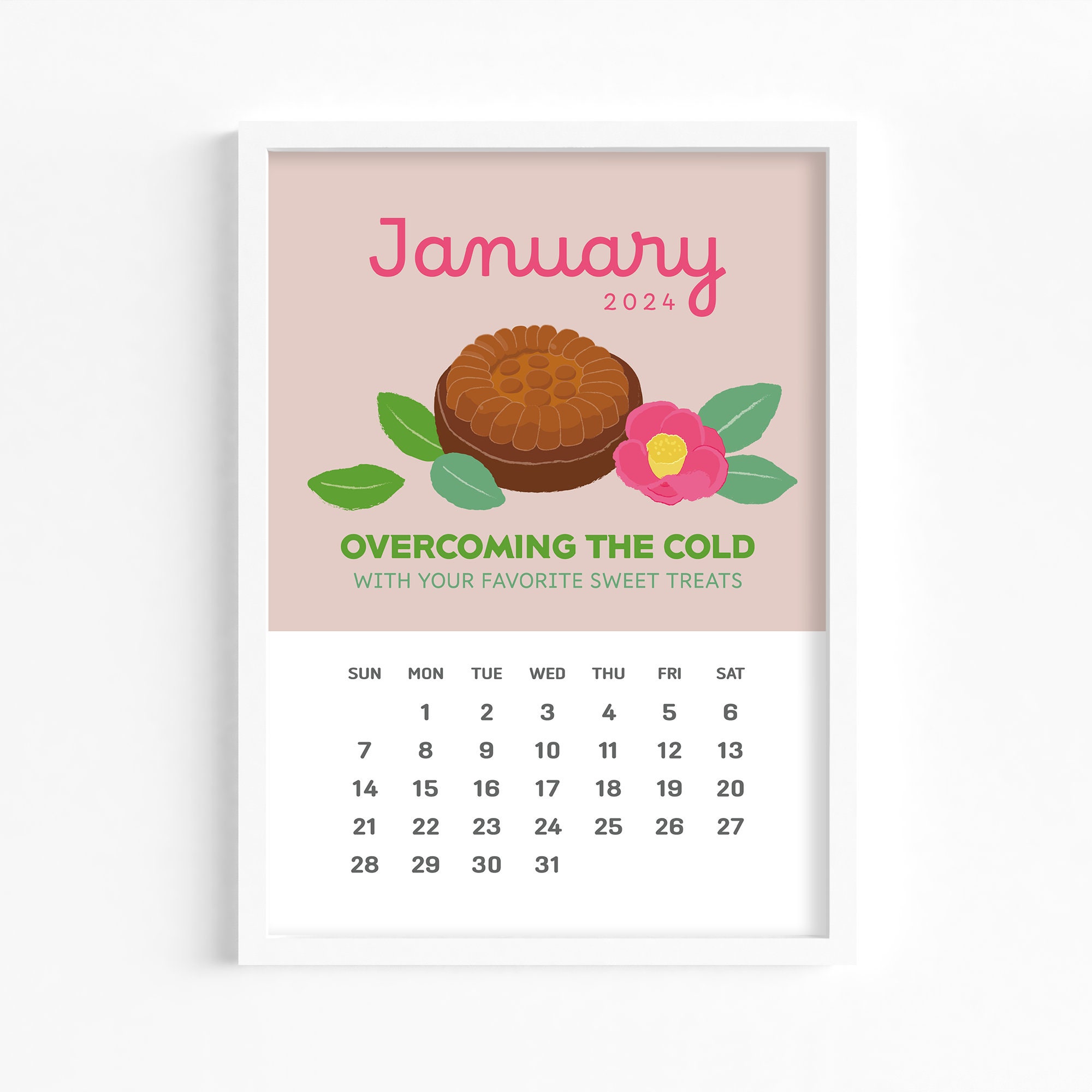 Printable Calendar 2024, Colorful Calendar, Cute Calendar, PDF A4 A3 ...