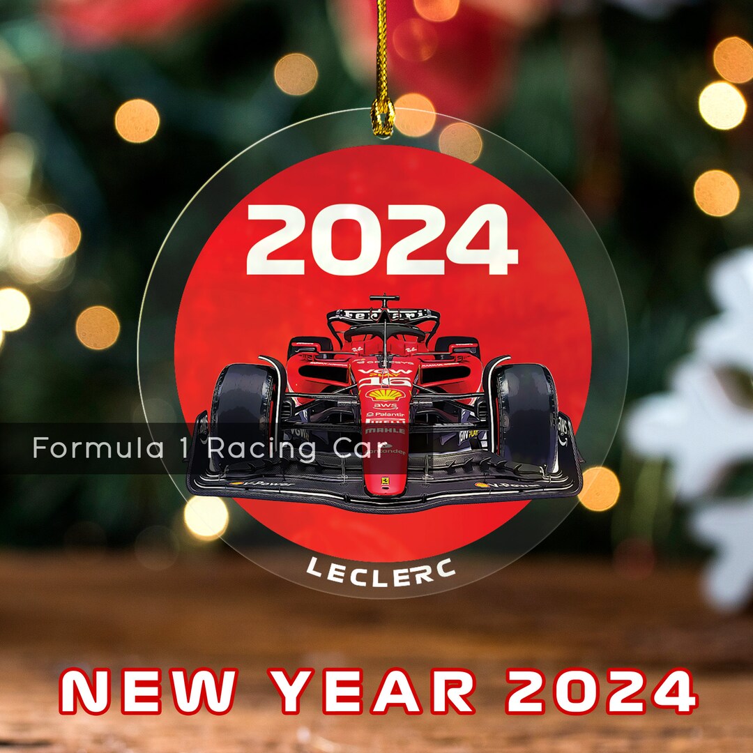 New Year 2024 Ornament F1 Racing , Leclerc Hanging F1 Decor, 2-sided 