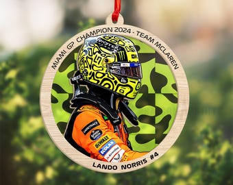 Lando Norris F1 Ornament, Miami GP-kampioen 2024, McLaren Racing Bauble