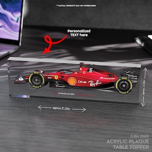 F1 Racing Gifts for Charles Leclerc Ferrari Team Fan Clear Acrylic Plaque Table Topper 08in Thick zdjęcie 1
