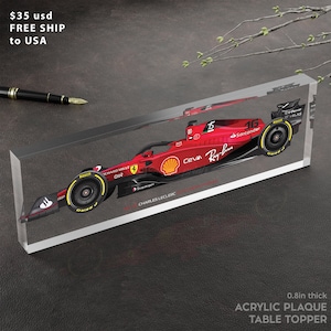 F1 Racing Gifts for Charles Leclerc Ferrari Team Fan Clear Acrylic Plaque Table Topper 08in Thick zdjęcie 3