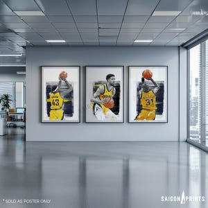 Indiana Basketball Paper Poster, Pacers Championship, Haliburton Pacers Painting