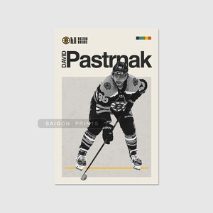 David Pastrnak Poster, Hockey Print, Boston Hockey Wall Decor, Kids Room Sports Theme
