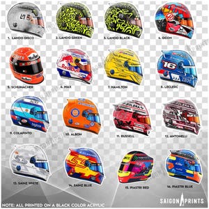 F1 Helmet Keychain: 2025 Collection, Custom Text, 2-Sided Print