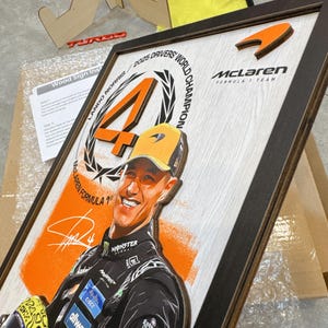 Racing Art MCL Team F1 Lando Fans Wooden Poster | 2 Layer Wood Wall Art