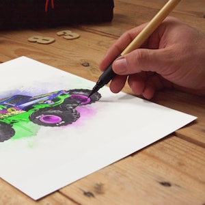 Custom Truck Art Printable, Kids Room Decor Downloadable Prints, Digitally Mastered w/ Clear Details