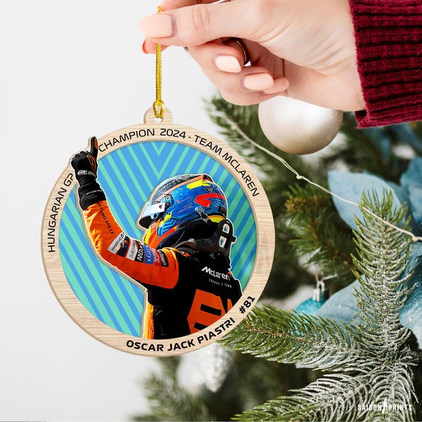 Oscar Piastri F1 Ornament, 2-Layered Suncatcher, Car Decoration