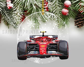 Carlos Sainz F1 Racing Christmas Ornament, Acrylic Tree Decor