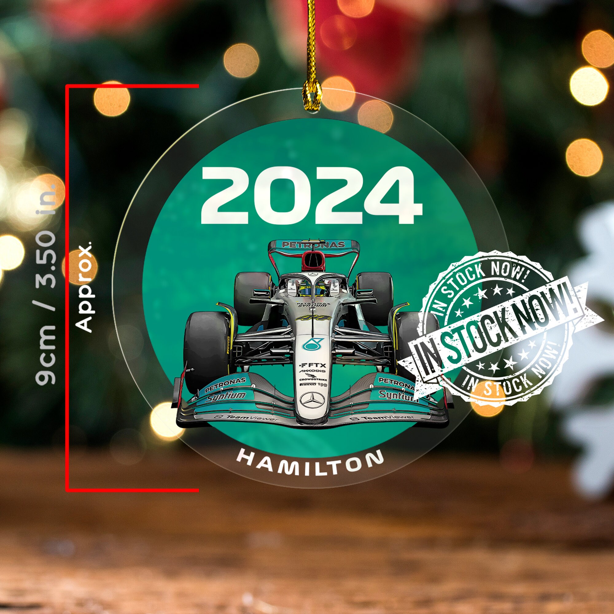 Formula 1 Racing Christmas Ornament, 44 Lewis F1 Fan, Hanging Stocking 