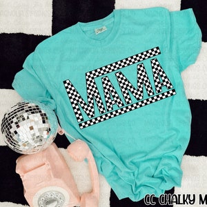 Checkered Mama Shirt: Retro Racing Mom Tee image 1