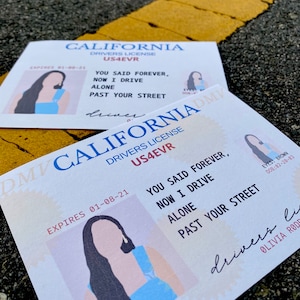Permis de conduire à téléchargement numérique Olivia Rodrigo - Carte postale imprimable à impression numérique