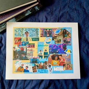 May include: A collage of images and text on a white background. The collage features scenes from the TV show "Heartstopper" and other popular shows. The text includes quotes from the show and other inspirational messages. The collage is a vibrant mix of colors and styles.