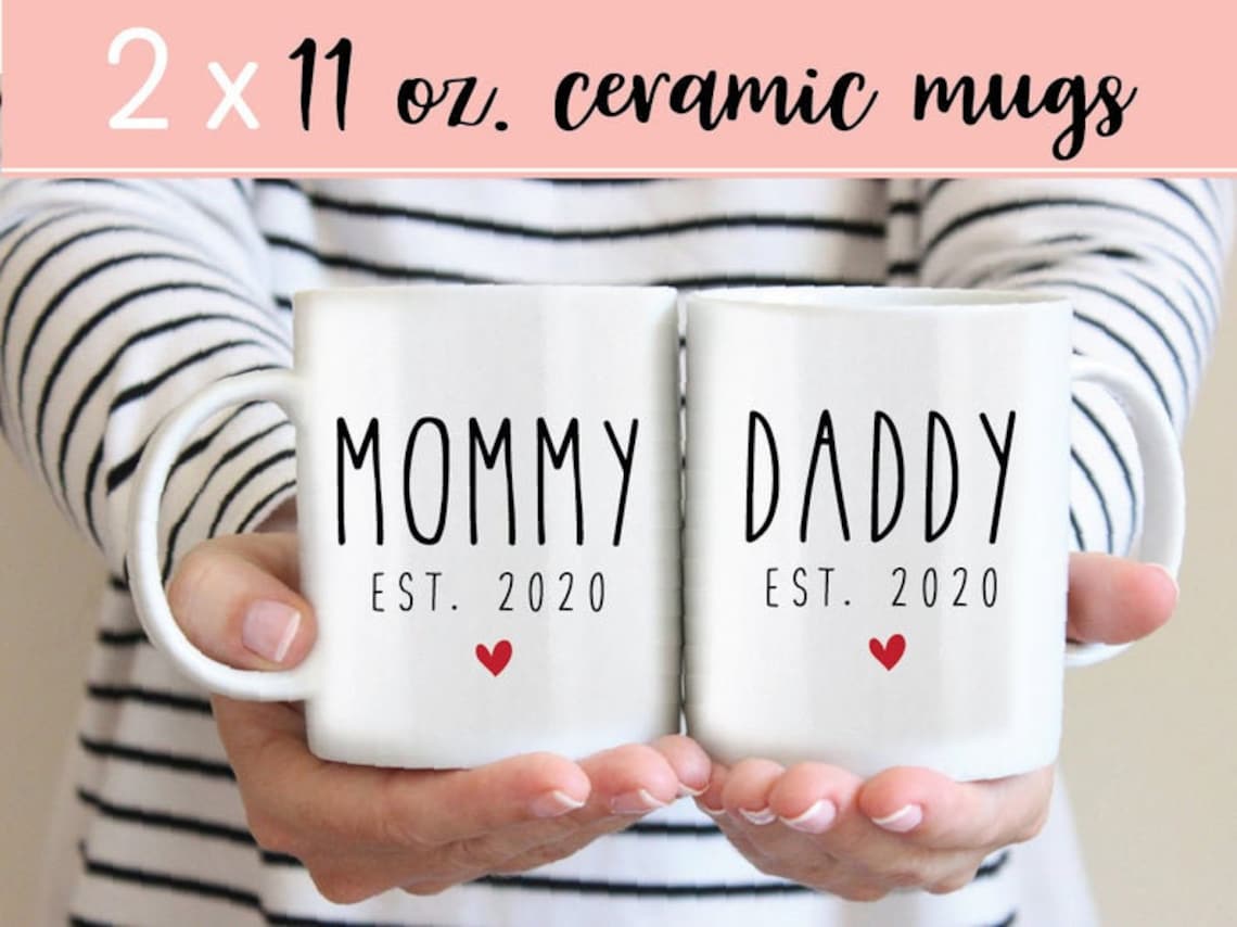 New Parents Gift Box Set Mom and Dad Mug Set mom to be Etsy