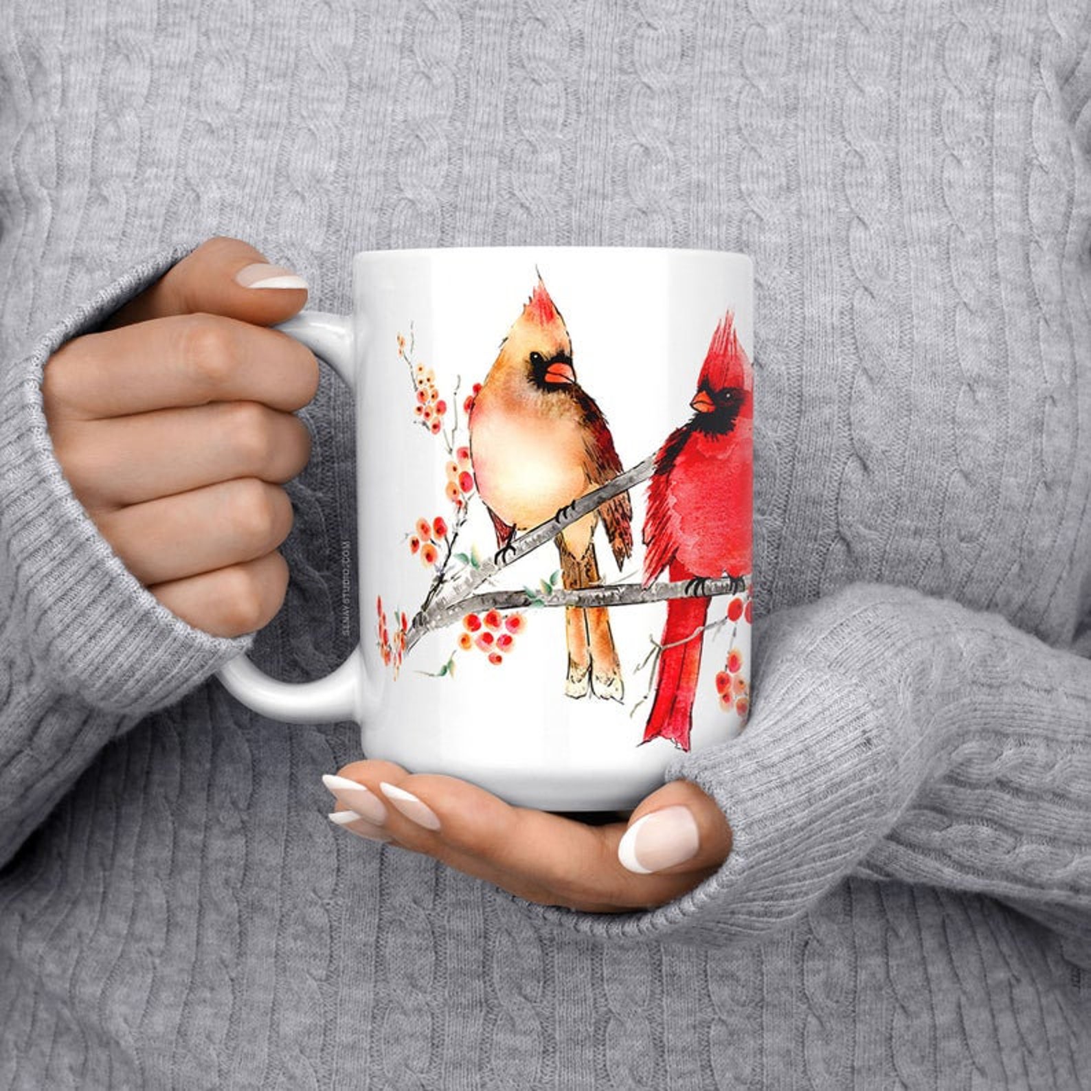 Cardinal Birds Coffee Mug 11oz and 15oz Coffee Mug Unique Etsy
