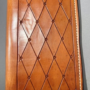 Medium brown roper style vertical wallet all 100 percent USA Herman Oak Leather.