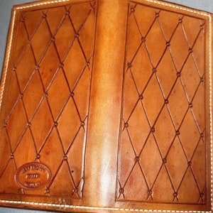 Medium brown roper style vertical wallet all 100 percent USA Herman Oak Leather.
