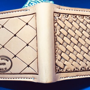 Cartera de cuero plegable- hecha a mano