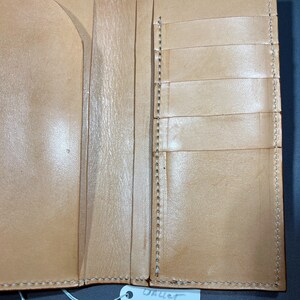 Medium brown roper style vertical wallet all 100 percent USA Herman Oak Leather.