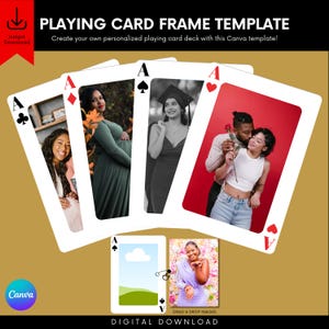Custom Playing Cards Template, Poker Card Template, Play Card Photo Frame Template, Editable Trading Cards, Blank Playing Card, Photo Prop