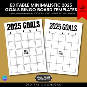 Tarjeta de bingo minimalista 2025, tablero de visión 2025, resolución de año nuevo, objetivos de año nuevo, tarjeta de bingo, tarjeta de bingo de objetivos 2025, seguimiento de objetivos 2025