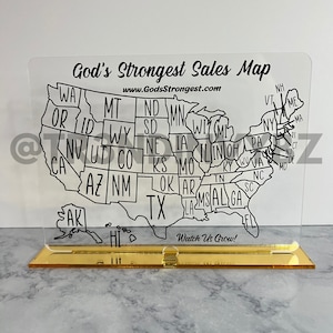 USA Sales Map, Small Business State Sales, United States Sales Map, States Tracker, State Sales Tracker, Etsy Sales Map, Acrylic Sales Map
