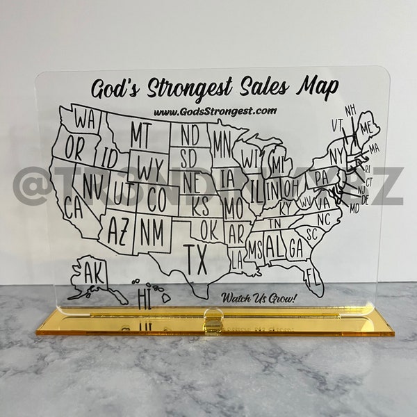 USA Sales Map, Small Business State Sales, United States Sales Map, States Tracker, State Sales Tracker, Etsy Sales Map, Acrylic Sales Map