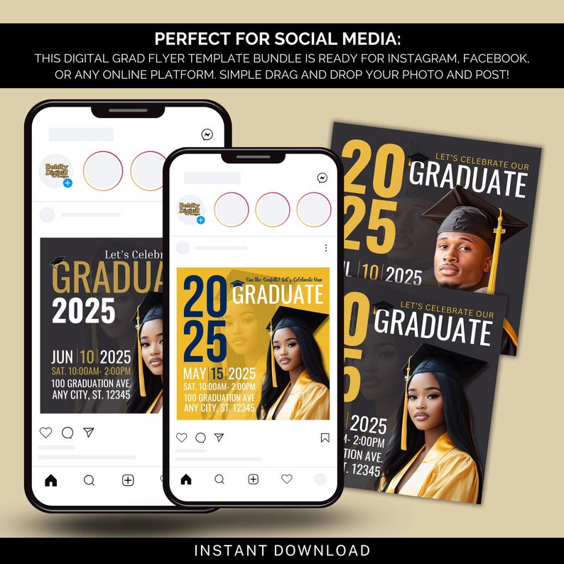 Graduate Celebration Flyer, Graduation Party Invite, Grad Mobile ...