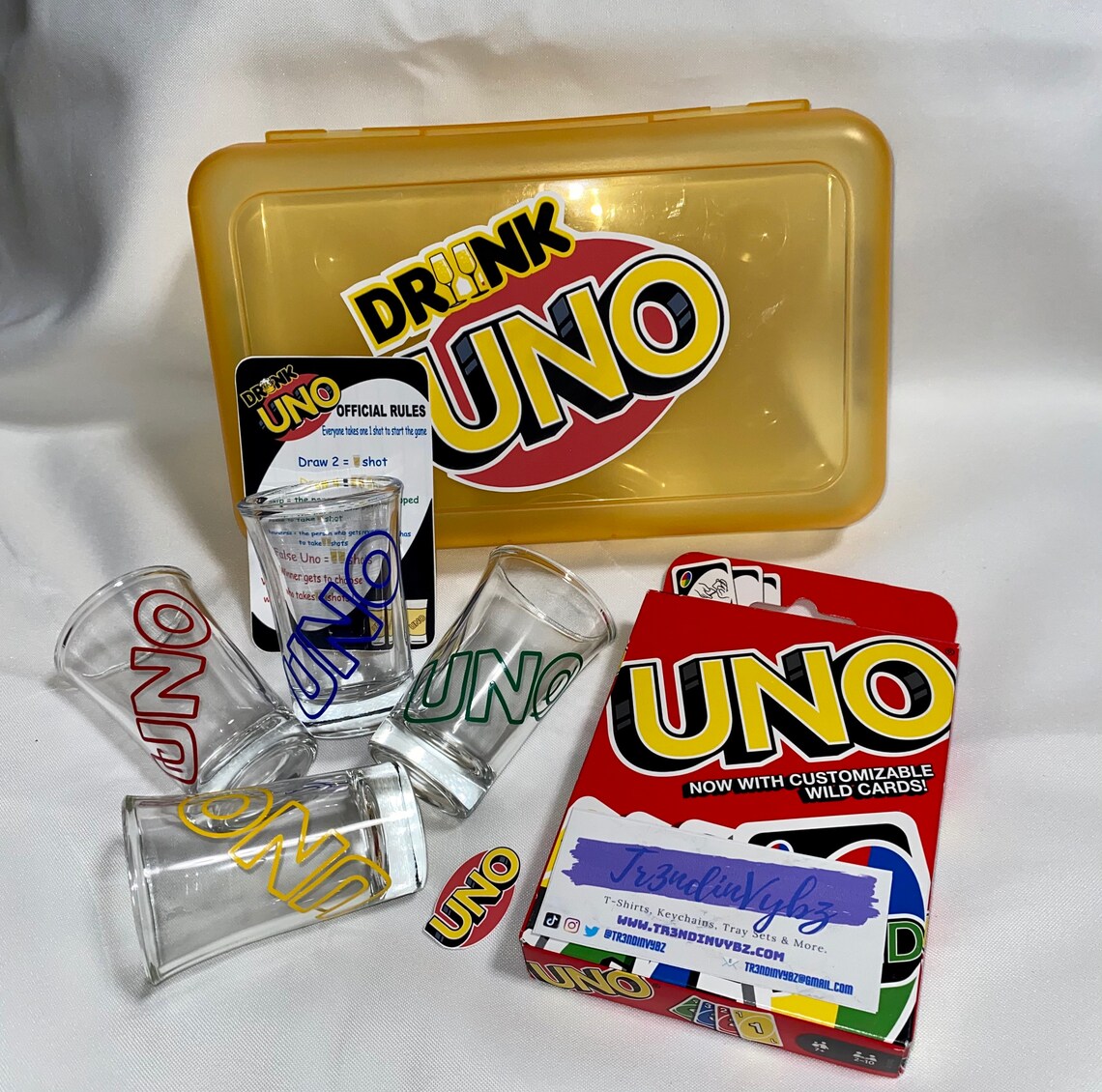 Drunk Uno Game Set Adult Drinking Game Game Night Etsy