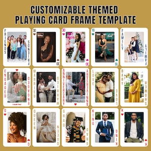 Custom Playing Cards Template, Poker Card Template, Play Card Photo Frame Template, Editable Trading Cards, Blank Playing Card, Photo Prop