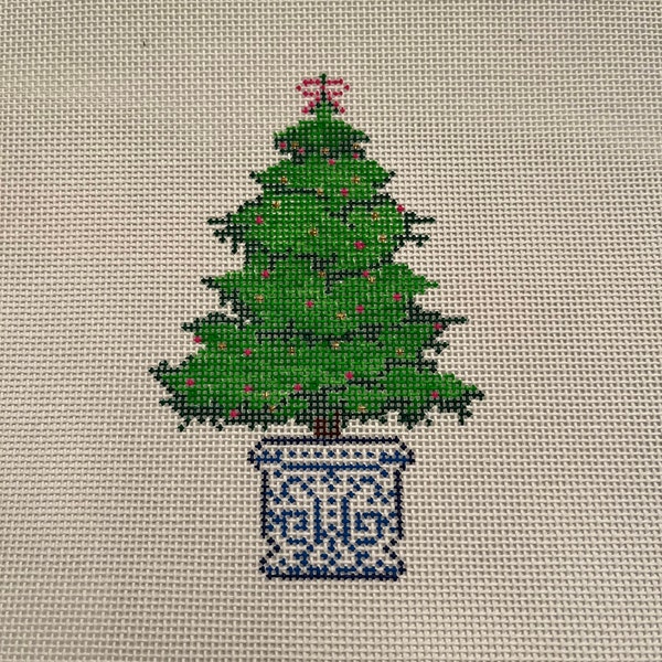 Ginger Jar Christmas Tree Needlepoint Canvas