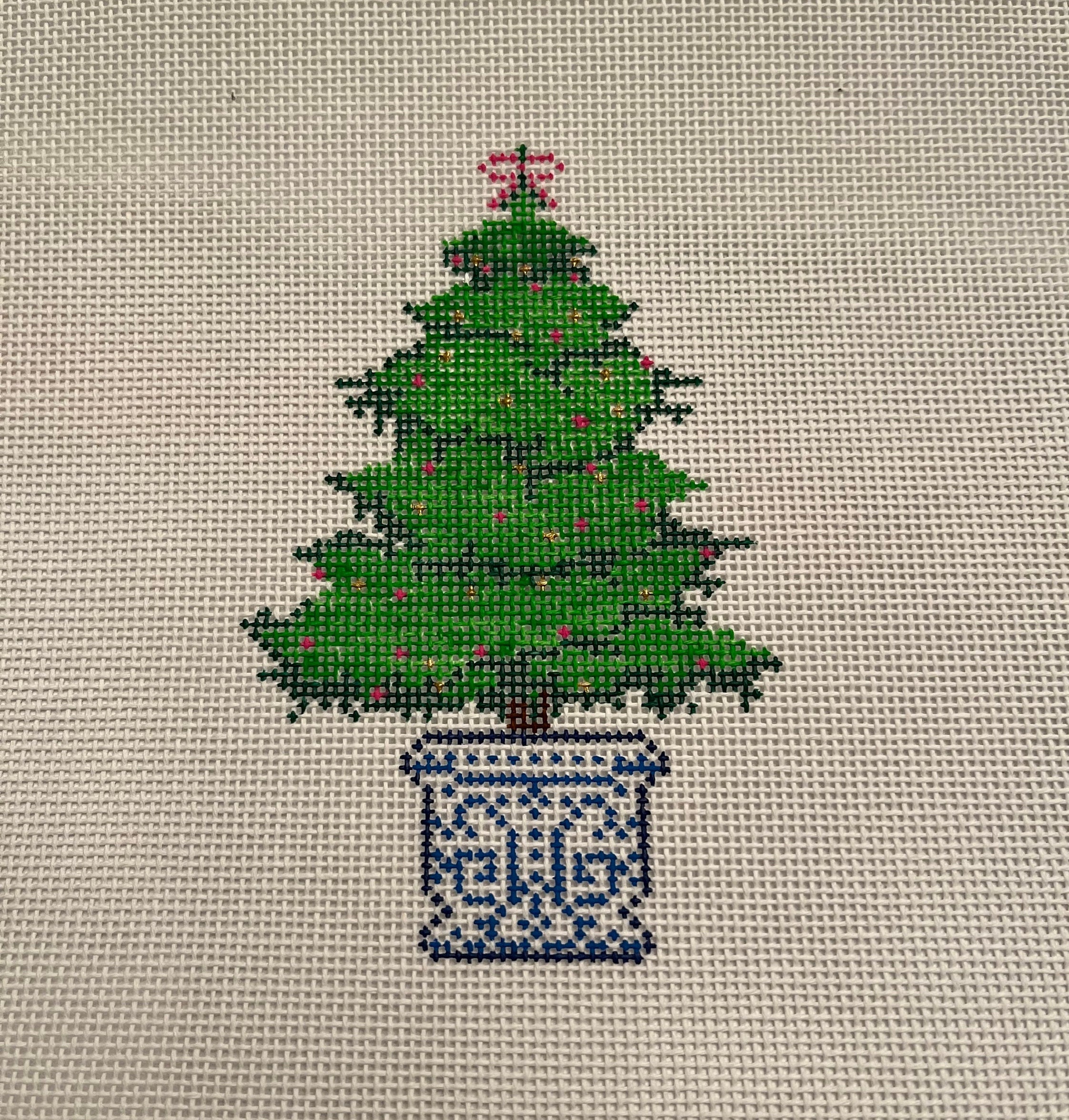 Ginger Jar Christmas Tree Needlepoint Canvas Etsy