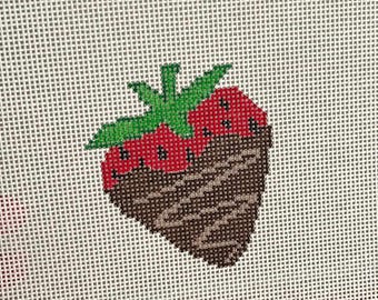 Chocolate-Covered Strawberry Needlepoint Canvas