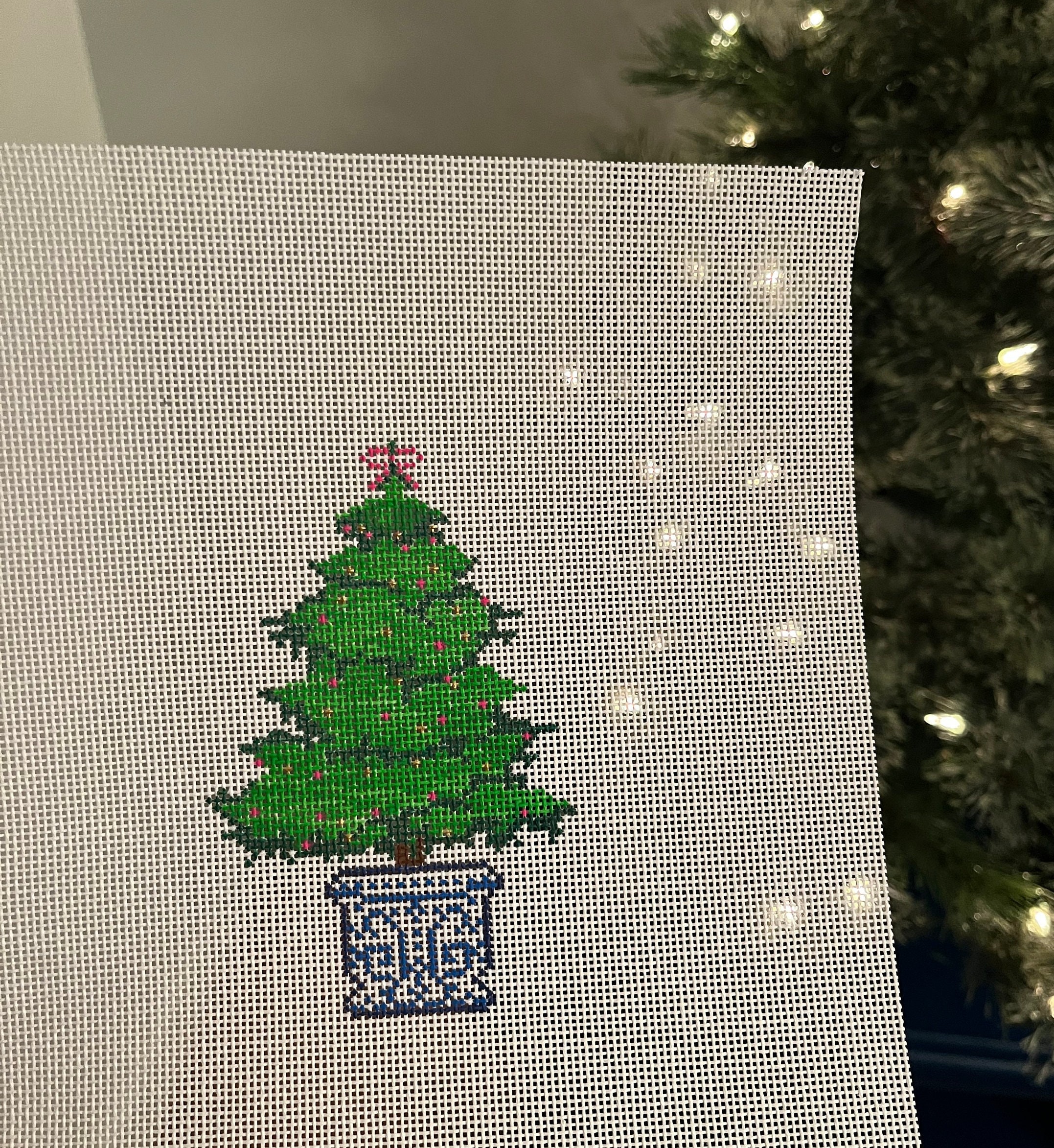 Ginger Jar Christmas Tree Needlepoint Canvas Etsy