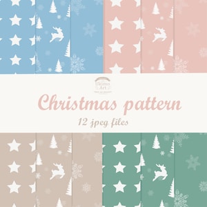 Kerstpastelpatroon, digitaal papier, vakantie plakboekpapier.