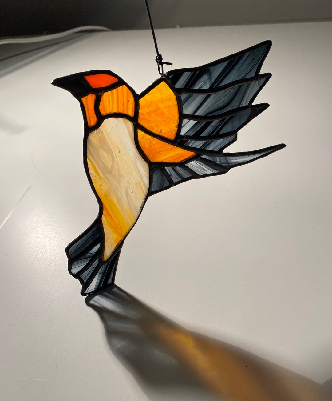 Oriole , Robin , Stained Glass PATTERN. BIRD Stained Glass Suncatcher