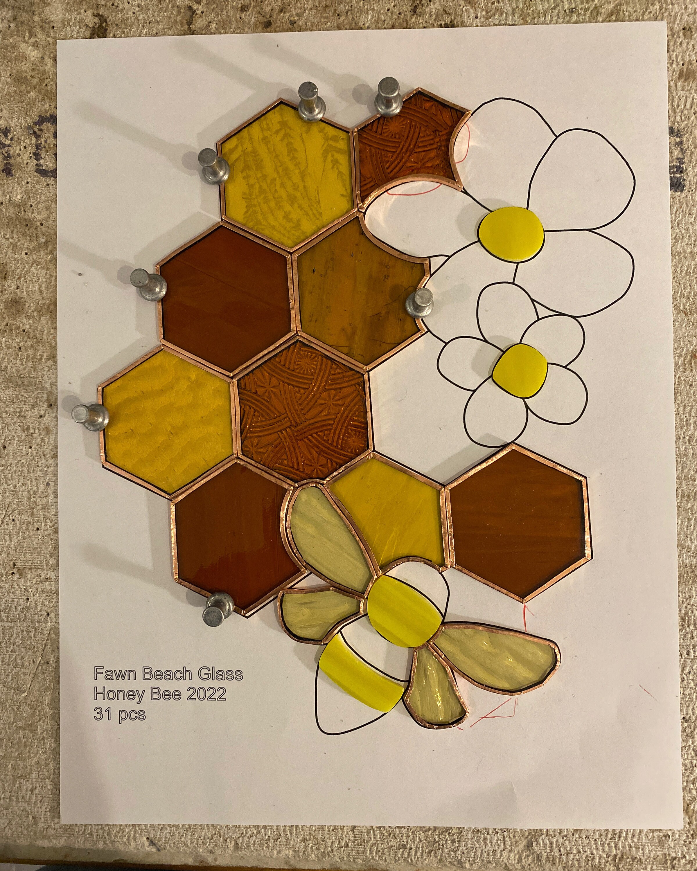 Honey Bee Stained Glass Digital Pattern Etsy