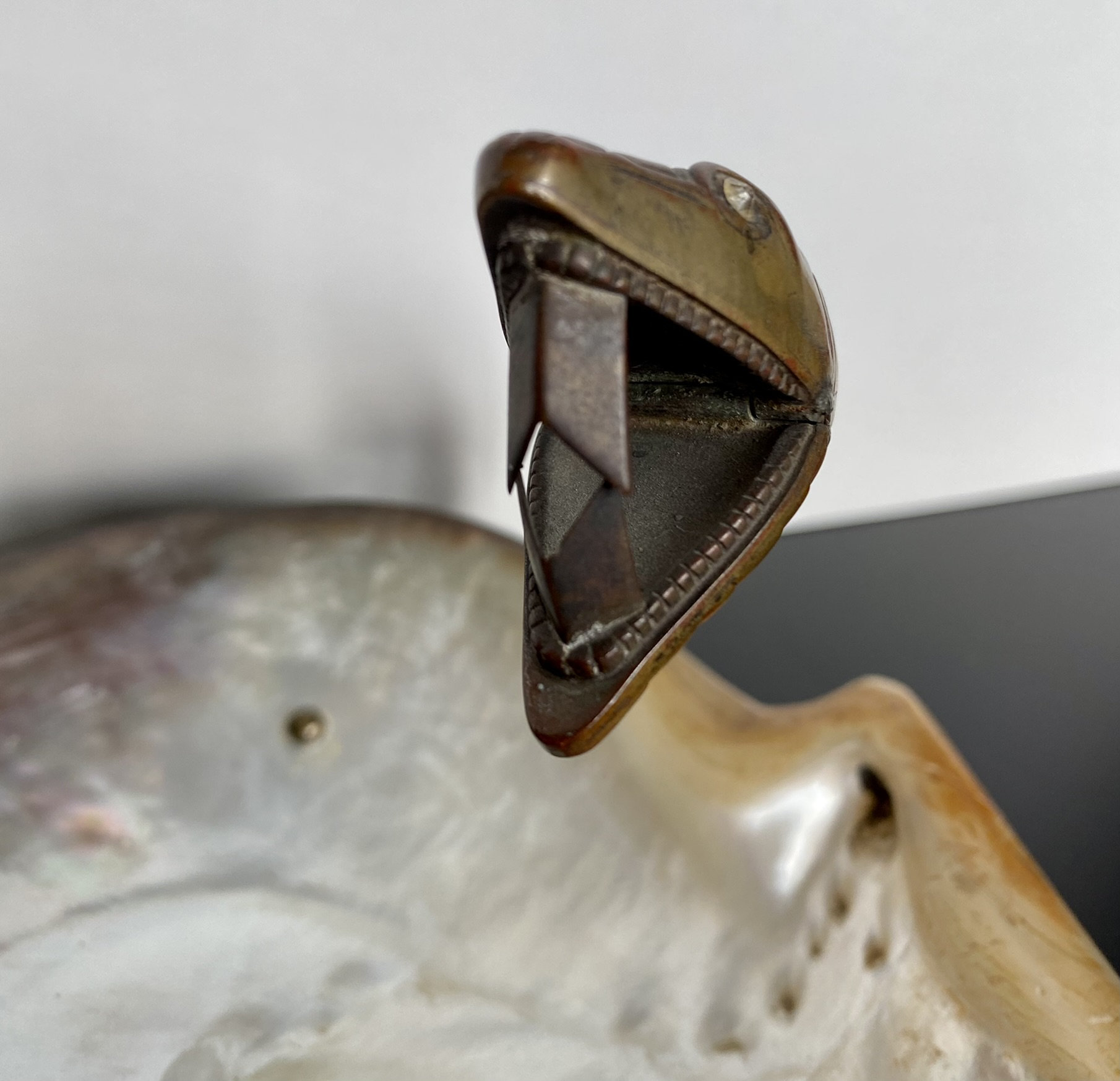 Vintage Bronze Snake Cigar Cutter Ash Tray Etsy