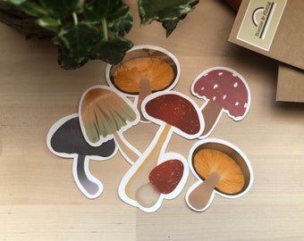 Single Sticker - Magic Mushroom, Nature Decals, Junk Journal Paper Ephemera, Planner Supplies, Nature Ephemera, Fungi