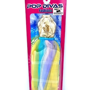 Rare 2001 Pop Divas Britney Spears Barbie Doll Oops I Did It Again Concert Tour Gold Chiffon Dress Fashion Play Along Toys NRFP