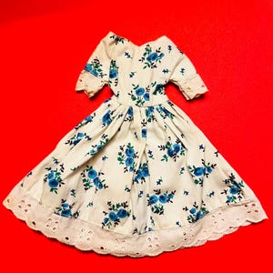 Vintage 1950s Style Handmade Barbie Midge Casual Cotton Floral Lace Dress