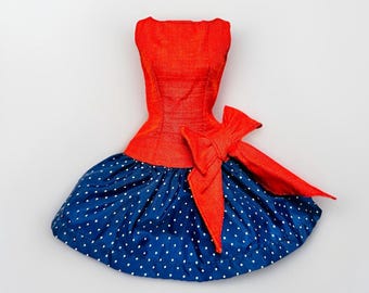 Vintage 1967 Barbie Midge Pak Best Bow Dress Gay Parisienne Variation Mattel