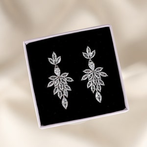 Cubic Zirconia Wedding Earrings: Silver Bridal Jewelry