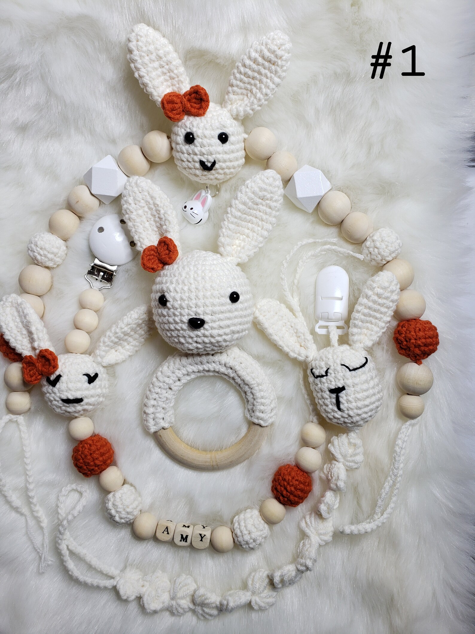 Crochet handmade baby rattles boys girls Etsy